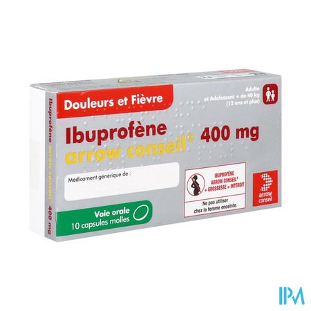 Ibuprofene Arrow Conseil 400mg Capsule Molle 10