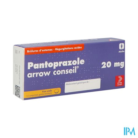Pantoprazole Arrow Conseil 20mg Comprime Gastroresistant 14