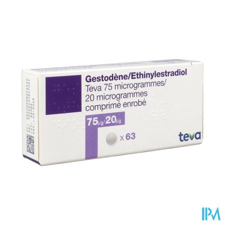 Gestodene Ethinylestradiol Teva 75mcg/20mcg Comprime 21 X3