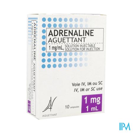 Adrenaline Aguettant 1mg/ml Solution Injectable 1ml 10