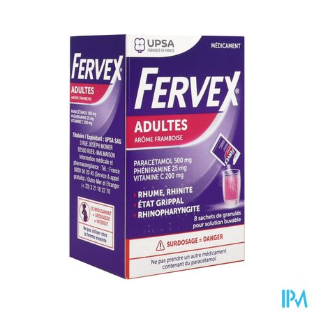 FERVEX ADULTES FRAMBOISE SACH 8