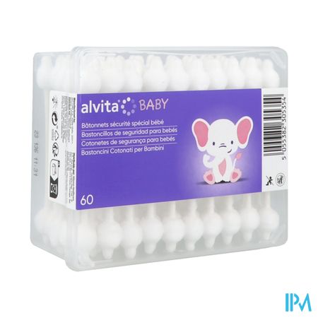 Alvita Coton Tige Batonnet Securite Bebe 60