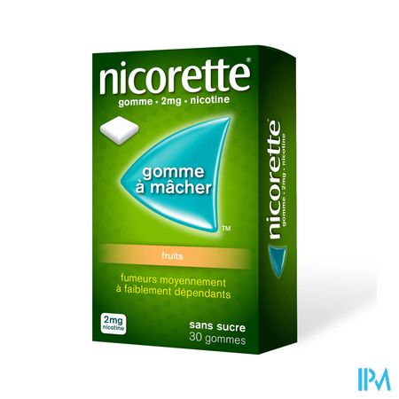 NICORETTE 2MG GOM MED SS SUC FRTS PLQ/30