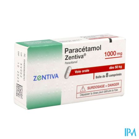 PARACETAMOL 1 000MG ZENTIVA CPR 8