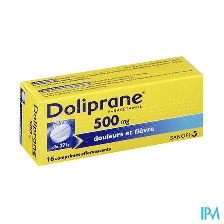 DOLIPRANE 500MG CPR EFF 16