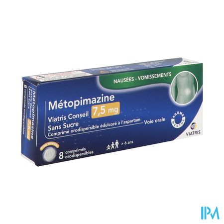 Metopimazine Viatris Conseil 7mg5 Sans Sucre Comprime Orodispersible Edulcore A l Aspartam 8