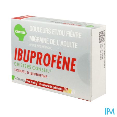IBUPROFENE 400MG CRIST CONS CPR 12