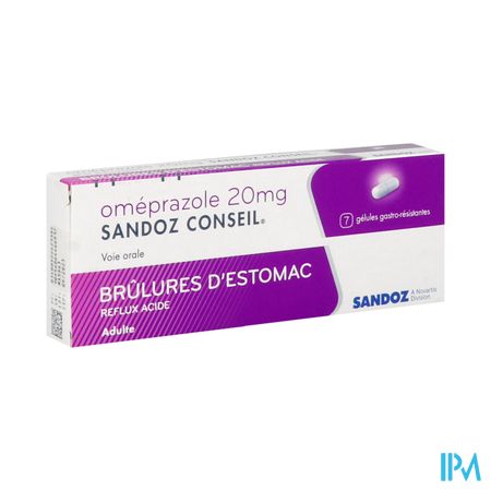 Omeprazole Sandoz Conseil 20mg Gelule Gastroresistante 7