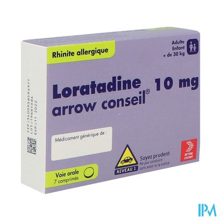 LORATADINE 10MG ARROW CONS CPR 7