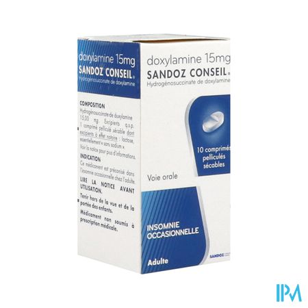 Doxylamine Sandoz Conseil 15mg Comprime Secable 10