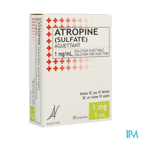 Aguettant Atropine Sulfate 1mg/ml Solution Injectable 1ml 10
