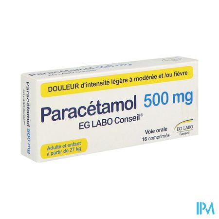 Paracetamol Eg Labo Conseil 500mg Comprime 16