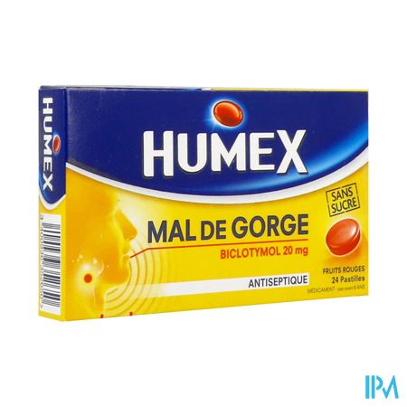 Humex Mal Gorge Fruit Rouge 20mg Sans Sucre Pastille 24