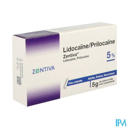 Lidocaine Prilocaine Zentiva 5% Creme 5g + 2 Pansement — Pharmacie Européenne 24/24 by Nexum