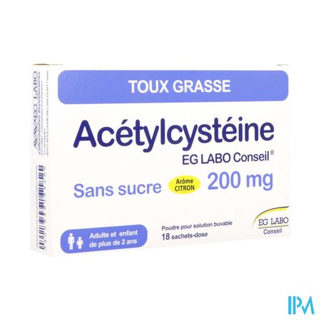 ACETYLCYSTEINE 200MG EG CONS S/S18