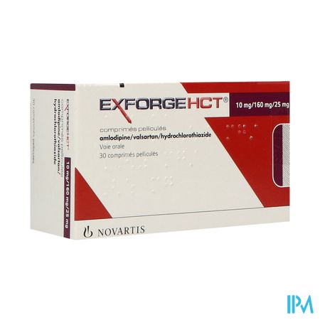 Exforge Hct 10mg/160mg/25mg Comprime 30