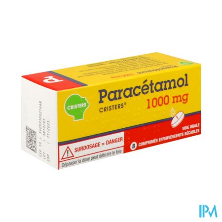 PARACETAMOL 1G CRISTERS CPR EFF 8