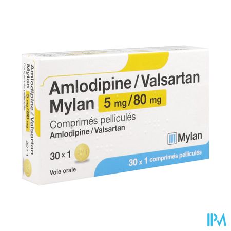Amlodipine Valsartan Mylan 5mg/ 80mg Comprime 30 — Pharmacie Européenne 24/24 by Nexum