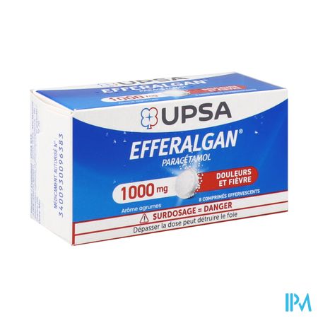 EFFERALGAN 1 000MG CPR EFF 8