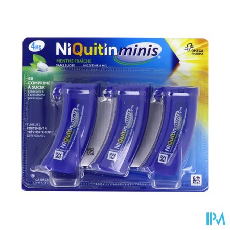 NIQUITINMINIS 4MG MENTH CPR S/S 60