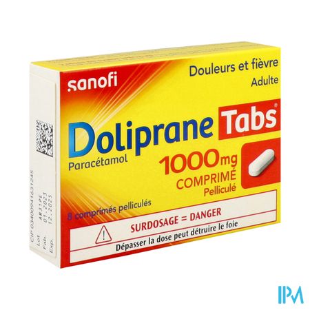 DOLIPRANETABS 1 000 MG CPR 8