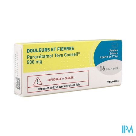 PARACETAMOL 500MG TEVA CONS CPR 16