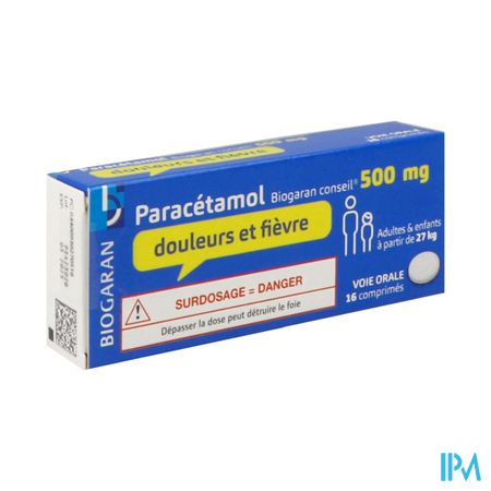 Paracetamol Biogaran 500mg Comprime 16