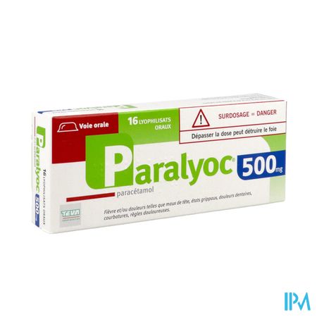 PARALYOC 500MG LYOPHILISAT ORAL 16