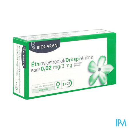 Ethinylestradiol Drospirenone Bgr 0mg02/3mg Comprime Pellicule 21 X1
