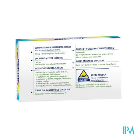 Reactine 10mg Comprime Secable 7