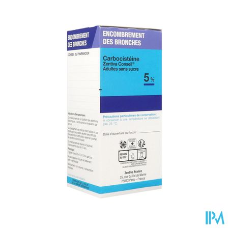 Carbocisteine Zentiva Conseil 5% Adulte Sans Sucre 250ml