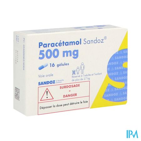 PARACETAMOL 500MG SANDOZ GELULE 16