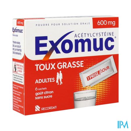 Exomuc 600mg Poudre Pour Solution Orale En Sachet 6