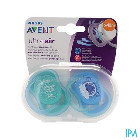 Avent Sucette Ultra Air Design Pour Bebe 6/18mois Scf342/23 X2