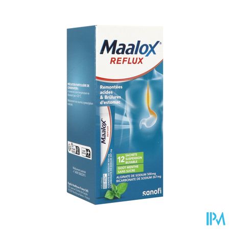 MAALOX REFLUX MENTHE S/S SACH 12