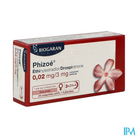 Phizoe 0mg02/3mg Comprime Pellicule 28 X3