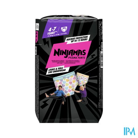 Pampers Pyjama Pants Ninjamas Rose Sous Vetement De Nuit Absorbant T7 17/30kg 10
