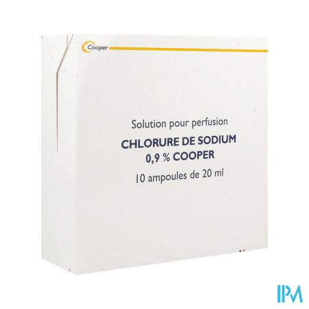 Cooper Sodium Chlorure 0.9% Solution Injectable 20ml 10