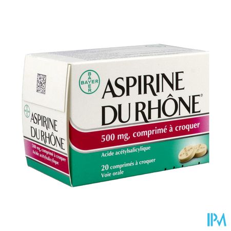 Aspirine Du Rhone 500mg Comprime A Croquer 20