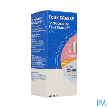 CARBOCISTEINE 2% TEVA SOL S/S125ML