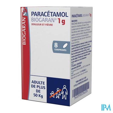 PARACETAMOL 1G BIOGARAN FL CPR 8