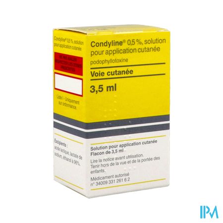 Condyline 0.5% Solution 3ml5 + 30 Applicateurs — Pharmacie Européenne 24/24 by Nexum