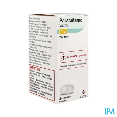 PARACETAMOL 1G VTS FL CPR SEC 8