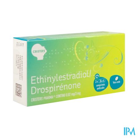 Ethinylestradiol Drospirenone Cristers Pharma Continu 0m02/3mg Comprime 28 X3