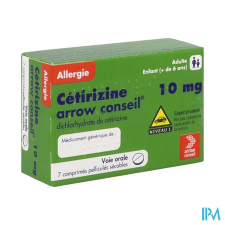 Cetirizine Arrow Conseil 10mg Comprime Secable 7
