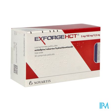 Exforge Hct 5mg/160mg/12mg5 Comprime 30