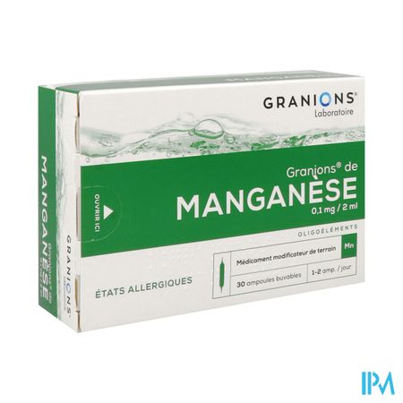Granions Manganese 0mg1/2ml Solution Buvable Ampoule 2ml 30