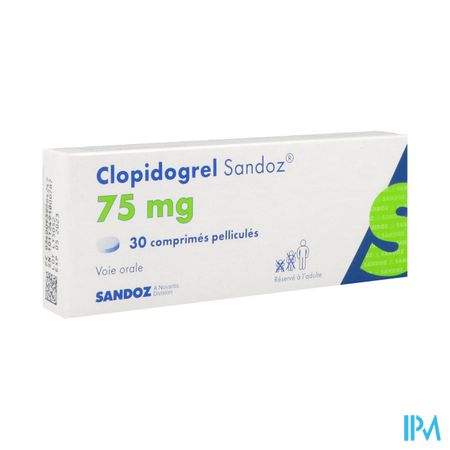 Clopidogrel Sandoz 75mg Comprime Pvc Alu 30 — Pharmacie Européenne 24/24 by Nexum