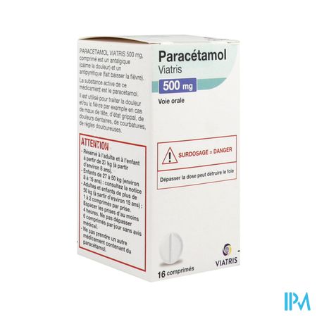 PARACETAMOL 500MG VIATRIS FL CPR16